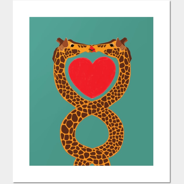 Giraffe love Wall Art by Réka Sajó